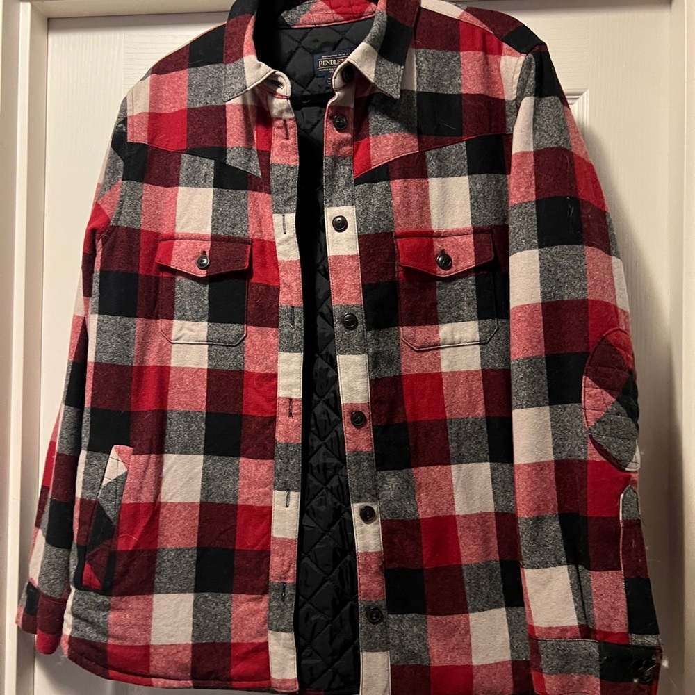 Pendleton Women’s Red and Black Checkered Shirt Jacket